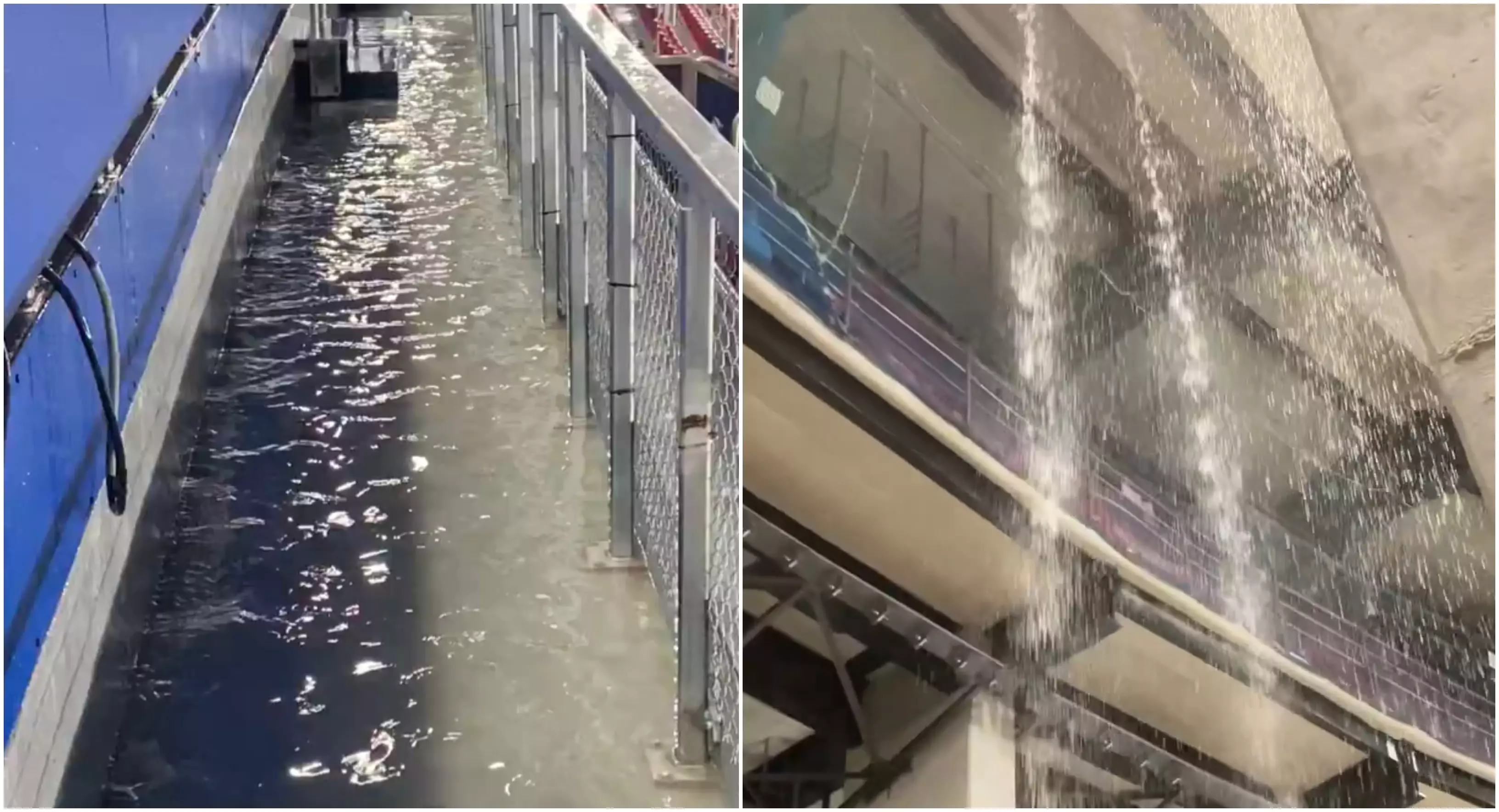 Imagini ireale: stadionul de 1.450.000.000€, distrus de ploaie